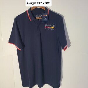 Oracle Racing Red Bull Castore Blue Large Polo Shirt NWT